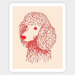 Poodle (Light Peach and Red) Sticker